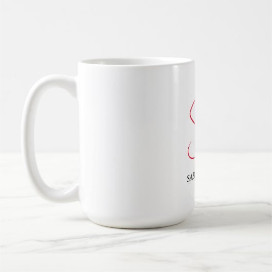 Monogramm Initialen Name Schlicht Moderne Minimali Kaffeetasse (Links)