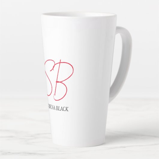 Monogramm Initialen Name Schlicht Moderne Minimali Milchtasse (Rechte Ecke)