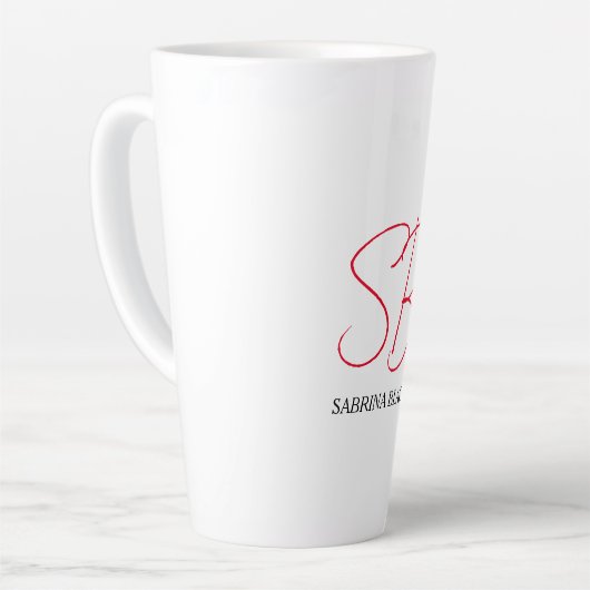 Monogramm Initialen Name Schlicht Moderne Minimali Milchtasse (Linke Ecke)