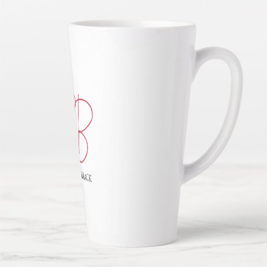 Monogramm Initialen Name Schlicht Moderne Minimali Milchtasse (Rechts)