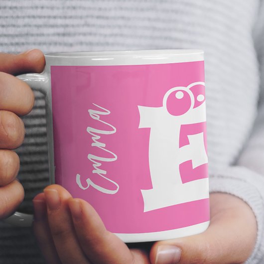 Monogramm-Initialen-Name Schrift modern rosa Kaffeetasse