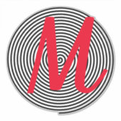 Monogramm Initialen Name Schwarz und Rot Cool Einz Aufkleber (Vorderseite)