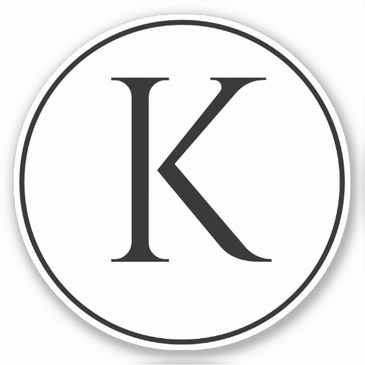 Monogramm-Initialen Name Schwarz-weiß Einfache Min Aufkleber (Vorderseite)