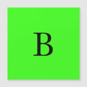 Monogramm-Initialen Neon Green Bright farbig Cool Magnetkarte (Vorderseite)