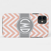 MONOGRAMM INITIALEN ORANGE CHEVRON Case-Mate iPhone HÜLLE (Rückseite (Horizontal))