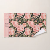 Monogramm-Initialen Pfirsichfarbenes Brautparty Badhandtuch Set (Handtuch)