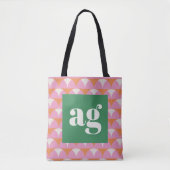 Monogramm-Initialen Retro-geometrisch Tasche (Vorderseite)