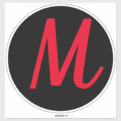 Monogramm-Initialen Rot, fett, benutzerdefinierter Aufkleber (Blatt)