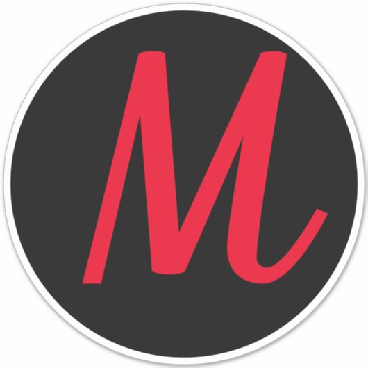 Monogramm-Initialen Rot, fett, benutzerdefinierter Aufkleber (Vorderseite)