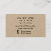 Monogramm-Initialen rustikal braun mit Social Medi Visitenkarte (Rückseite)