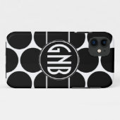 MONOGRAMM-INITIALEN-SCHWARZE TUPFEN Case-Mate iPhone HÜLLE (Rückseite (Horizontal))