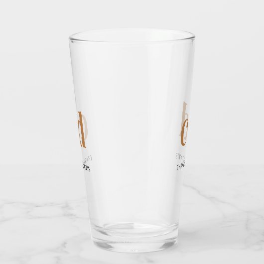 Monogramm Initialen Skript schwarzes Gold Glas (Rechts)