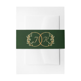Monogramm-Initialen - Smaragd Einladungsbanderole
