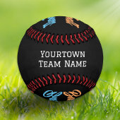 Monogramm Initialen Teamname Nummer Baseball