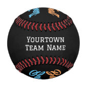 Monogramm Initialen Teamname Nummer Baseball (Vorderseite)