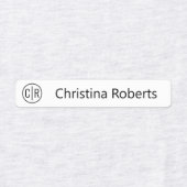 Monogramm-Initialen und Textil-Bekleidungsetikette Etiketten (Design 1)