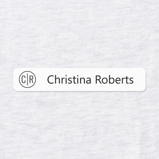 Monogramm-Initialen und Textil-Bekleidungsetikette Etiketten (Design 1)