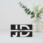 Monogramm-Initialen Visitenkarte (Stehend Vorderseite)