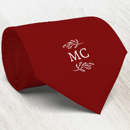 Monogramm Initialen Wappen Botanisches Blatt Burgu Krawatte