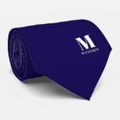 Monogramm Initialen Wappen Personalisiert Navy Bla Krawatte (Gerollt)