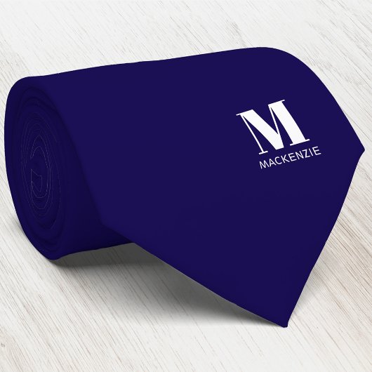 Monogramm Initialen Wappen Personalisiert Navy Bla Krawatte