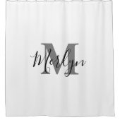 Monogramm Initialer Individuelle Name Grau Schwarz Duschvorhang (Vorderseite)