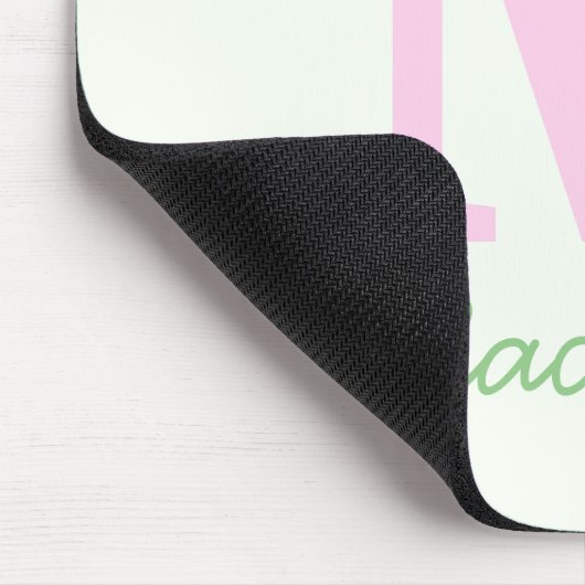 Monogramm Initialer Individuelle Name Rosa Grün Mousepad (Ecke)