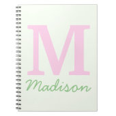 Monogramm Initialer Individuelle Name Rosa Grün Notizblock (Vorderseite)