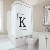 Monogramm Initialer Individuelle Name Schwarz-weiß Duschvorhang (Beispiel)