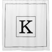 Monogramm Initialer Individuelle Name Schwarz-weiß Duschvorhang (Vorderseite)