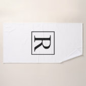 Monogramm Initialer Schwarz-weißer Individuelle Na Badehandtuch (Badehandtuch)