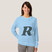 Monogramm initiales R Hydrangea Floral-T-Shirt T-Shirt (Vorne ganz)