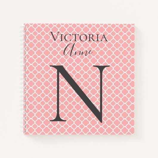 Monogramm Initialname Abstrakt Hübsch Notizblock (Vorderseite)