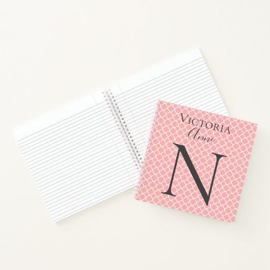 Monogramm Initialname Abstrakt Hübsch Notizblock (Innenseite)