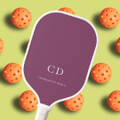 Monogramm Initialname lila weiß Pickleball Schläger