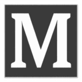 Monogramm Initialname Schwarz-weiß Minimalistisch Aufkleber (Vorderseite)