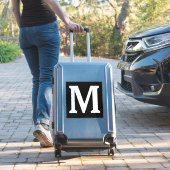 Monogramm Initialname Schwarz-weiß Minimalistisch Aufkleber (Koffer Insitu)