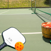 Monogramm Initialname weiß Pickleball Schläger