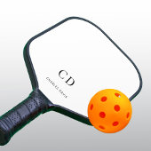 Monogramm Initialname weiß Pickleball Schläger