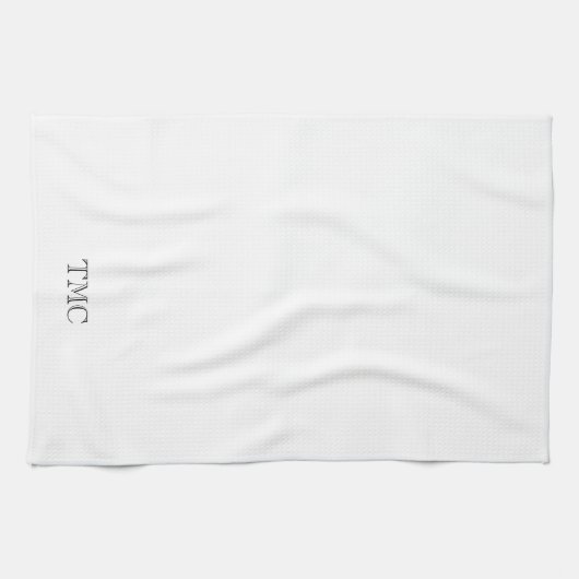 MONOGRAMM INITIALS Klassisch Schwarz-weiß zeitlos Geschirrtuch (Horizontal)