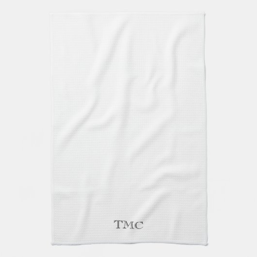 MONOGRAMM INITIALS Klassisch Schwarz-weiß zeitlos Geschirrtuch (Vertikal)