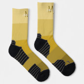 MONOGRAMM INITIALS NAME GOLD GRADIENT LINE PATTER SOCKEN (Rechts)