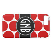 MONOGRAMM INITIALS RED POLKA DOTS Case-Mate iPhone HÜLLE (Rückseite (Horizontal))