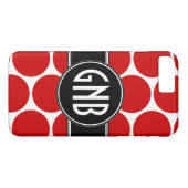 MONOGRAMM INITIALS RED POLKA DOTS Case-Mate iPhone HÜLLE (Rückseite (Horizontal))