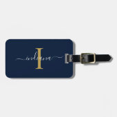 Monogramm Initialschrift Name Rücksendeadresse Gepäckanhänger (Vorderseite horizontal)