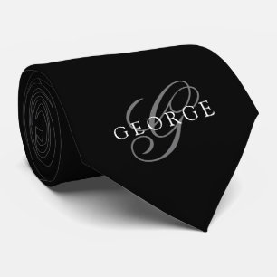 Monogramm Initialschrift Schwarz Krawatte