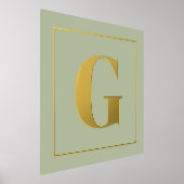 Monogramm Initialzeige Grün mit farbiger Hintergru Foliendrucke (Ablage )