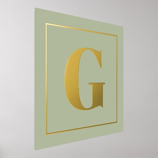 Monogramm Initialzeige Grün mit farbiger Hintergru Foliendrucke (Ablage )