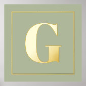 Monogramm Initialzeige Grün mit farbiger Hintergru Foliendrucke (Vorderseite)