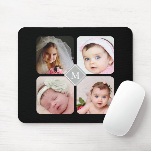 Monogramm Instagram Foto-Collagen-Gewohnheit Mousepad (Mit Mouse)